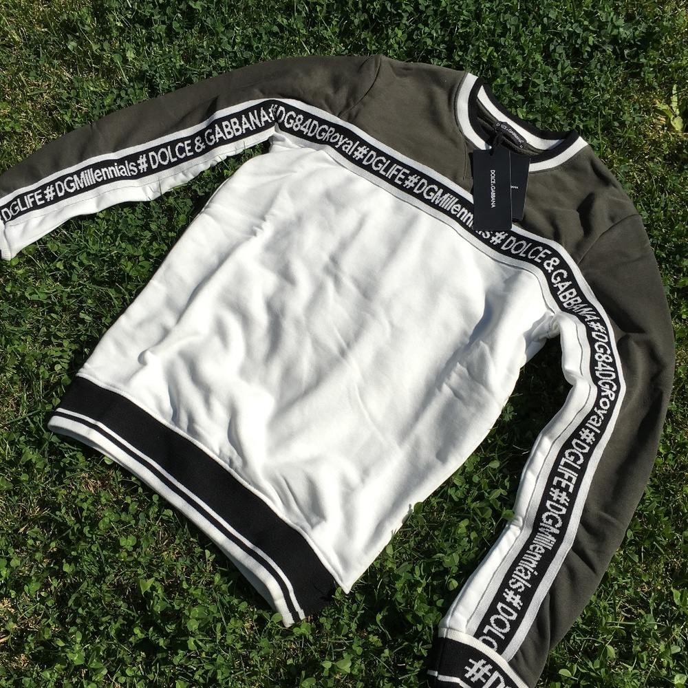 Dolce&Gabbana Men's Sweat White Green Cotton NWT